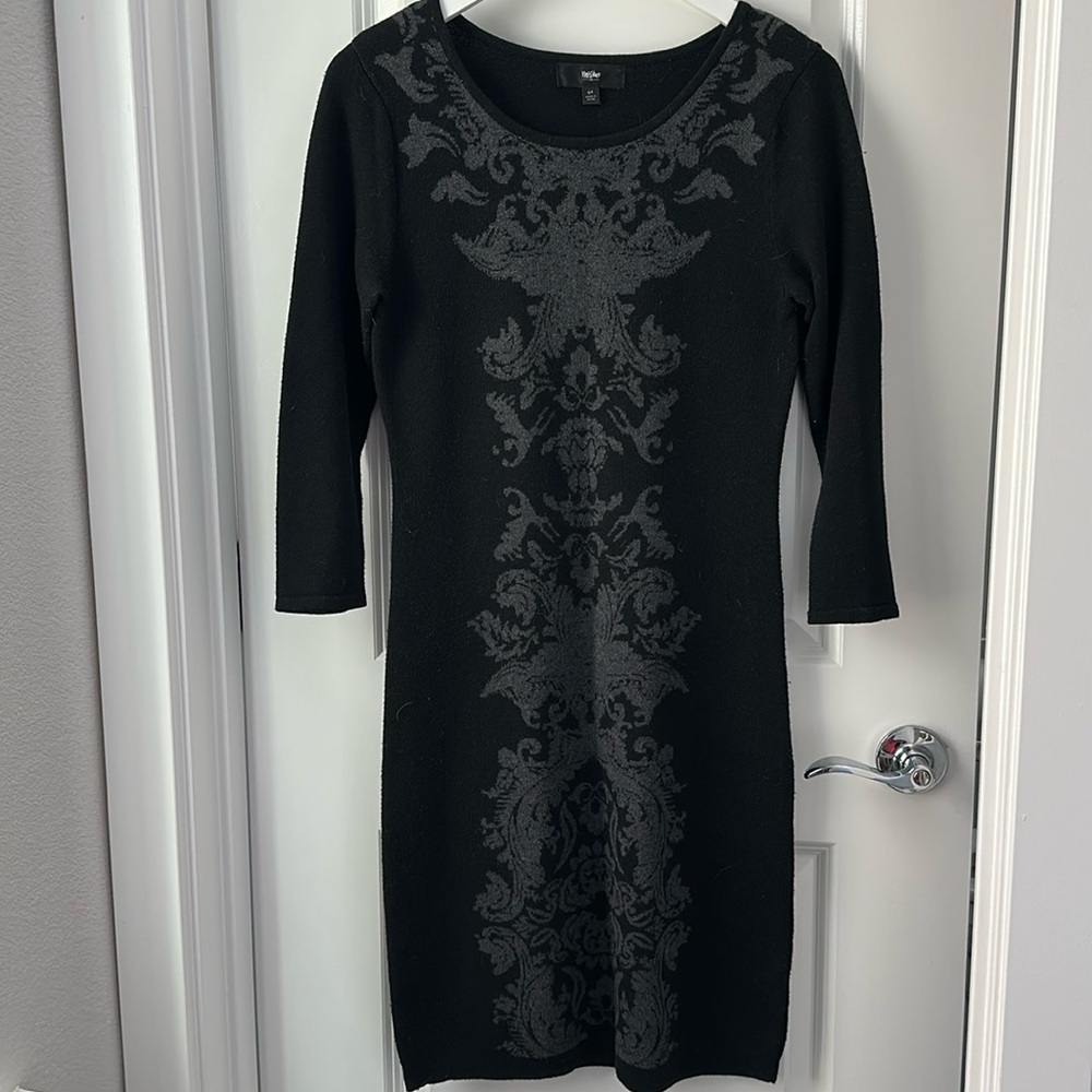 Black And Gray Sweater Dress
